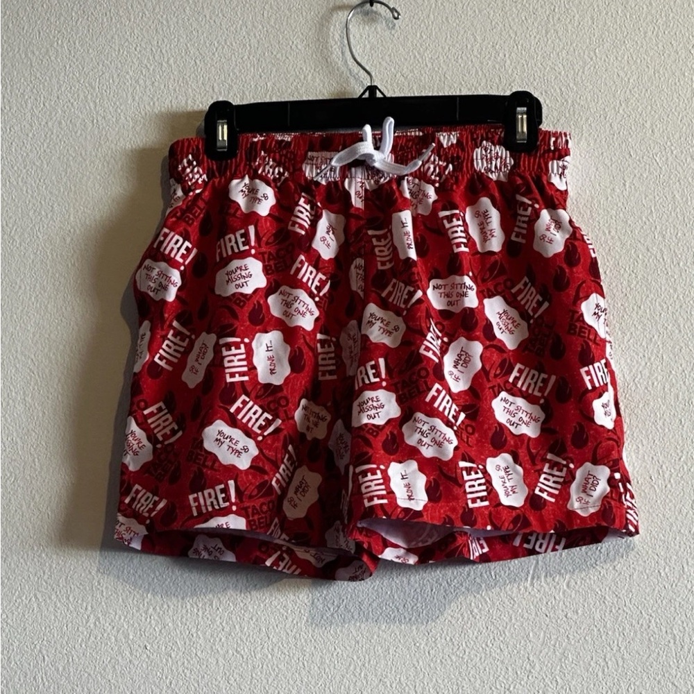 Chubbies x Taco Bell Red Fire Print Swim Trunks